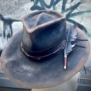 THUNDER ROAD Custom Burned Distressed Cowboy Hat